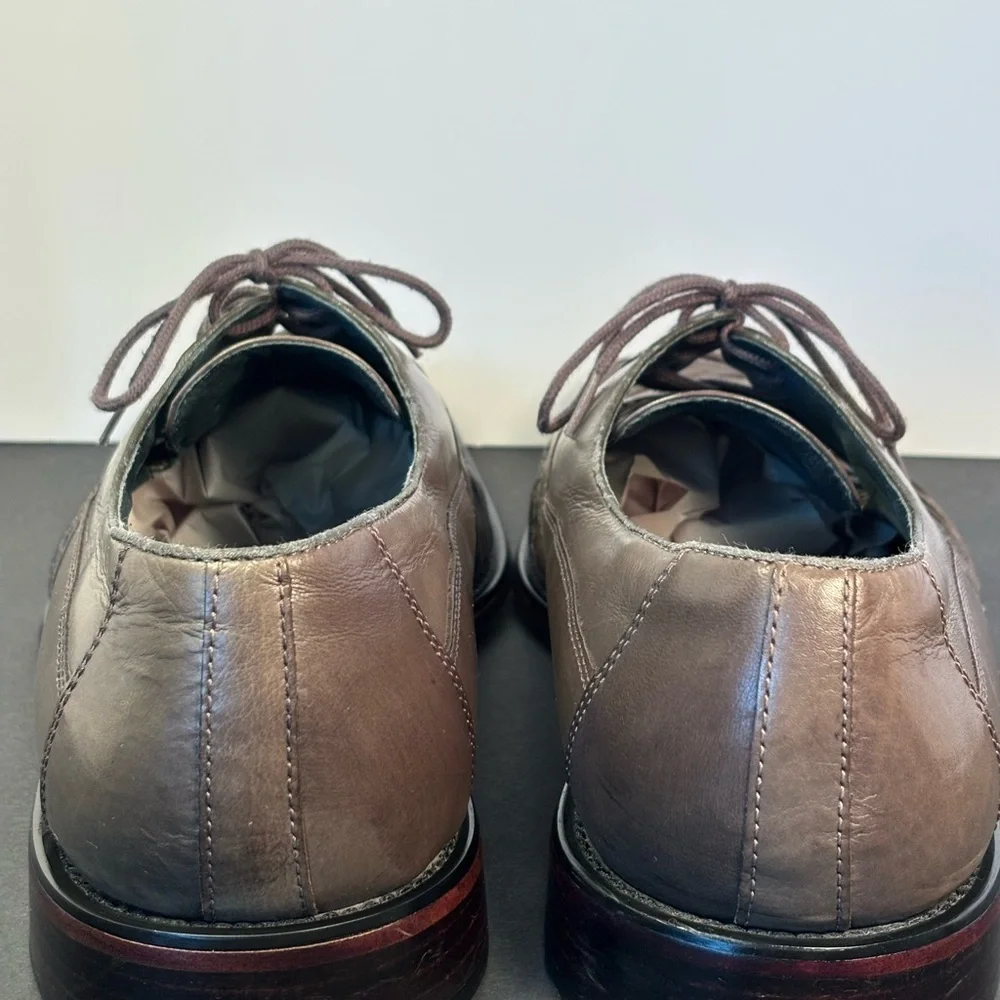 Giorgio Brutini Men’s Leather Oxford 13M Brown Ruched Square Toe Dress Formal
